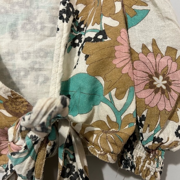 Little Creative Factory Hawaii Wrap Top Shirt Girls 8-9 Floral Cotton Crop - Picture 6 of 6